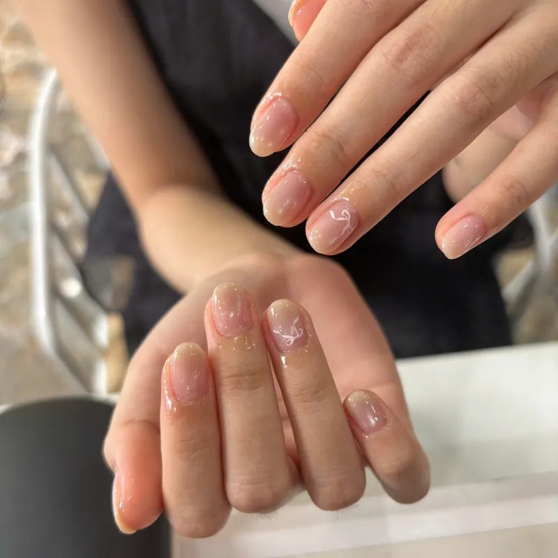 Natural nude manicure by LENA Nails & Beauty, nail salon in Da Nang