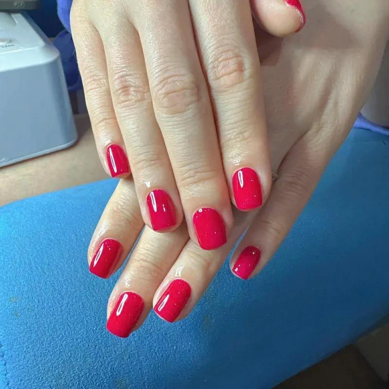 Glossy magenta pink nails by LENA Nails & Beauty, nail salon in Da Nang